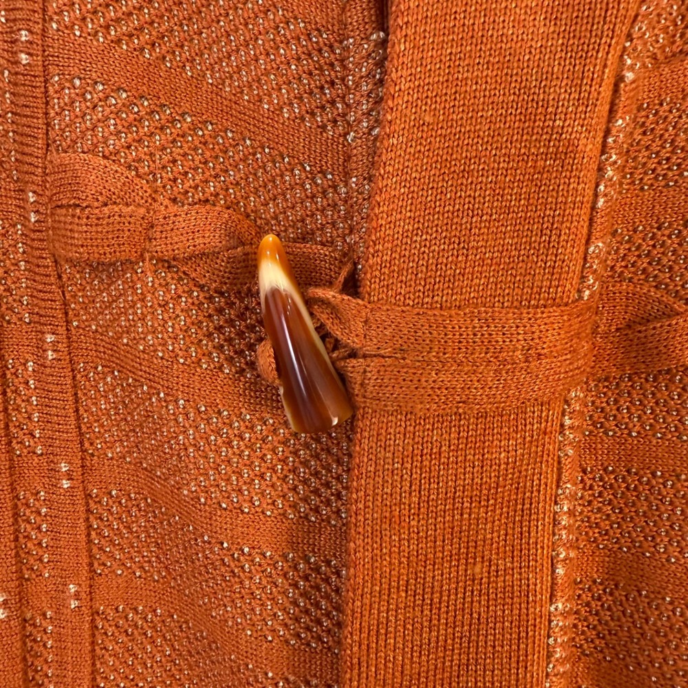 Michael Irvin Mens Orange Knit Cardigan Sweater Toggle Closure Zipper XXL Zip - Picture 3 of 14